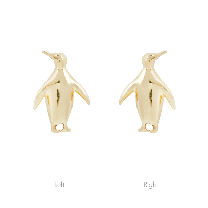 Gold penguin clearance earrings