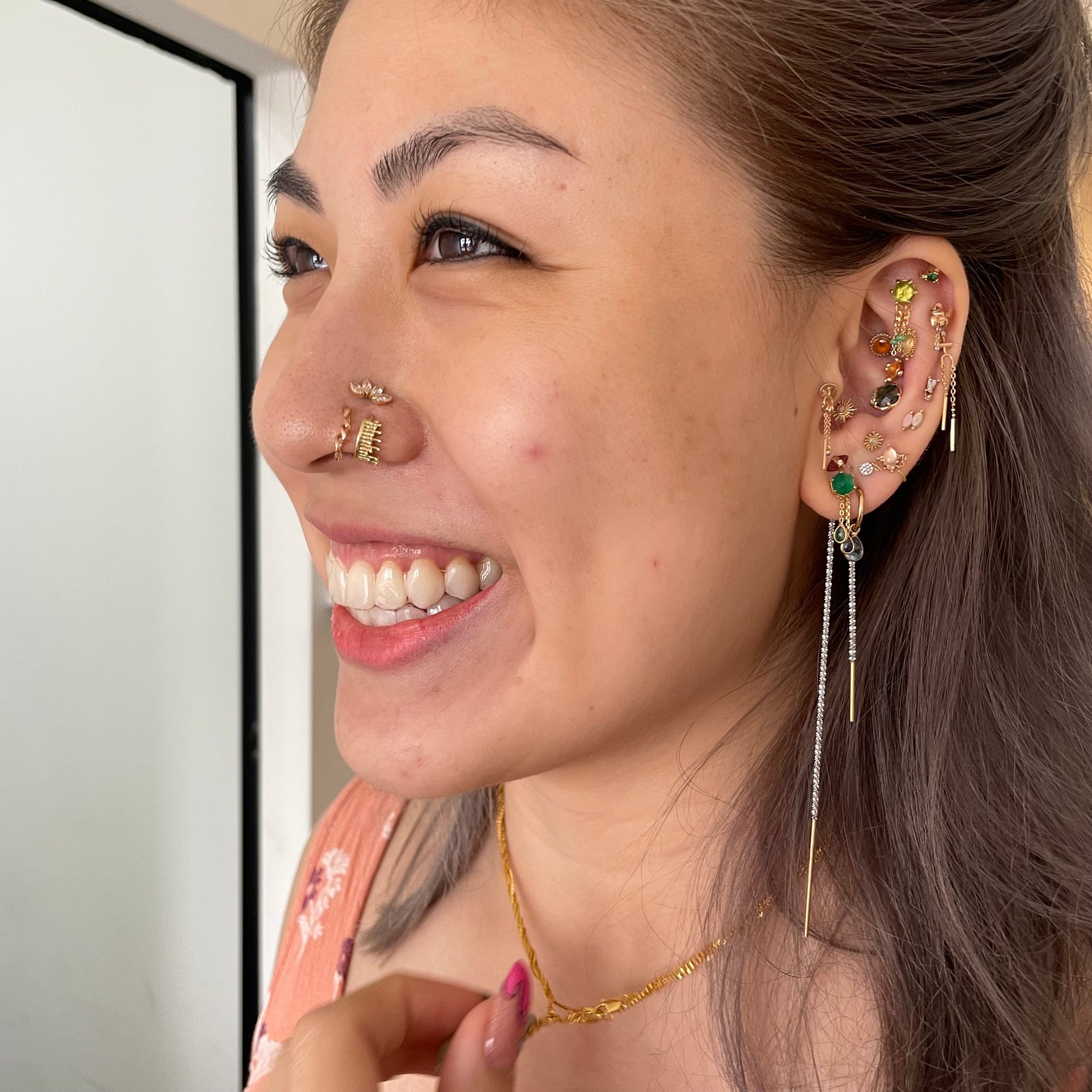 Multiple Nose Piercings Cute Multiple Nose Piercings Both Sides