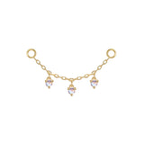 Modern Mood Chain with Dripping Round Colored Stones