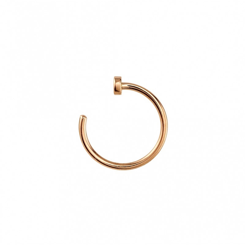 BV-48 BVLA 14K Gold Nostril Nail With 2.5mm Hammered Disc