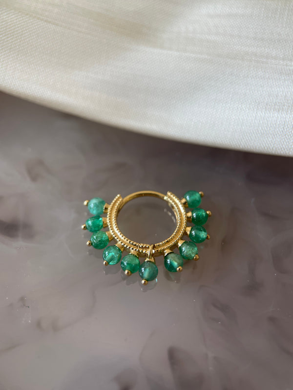 Maria Tash Emerald Coronet Hoop Earring