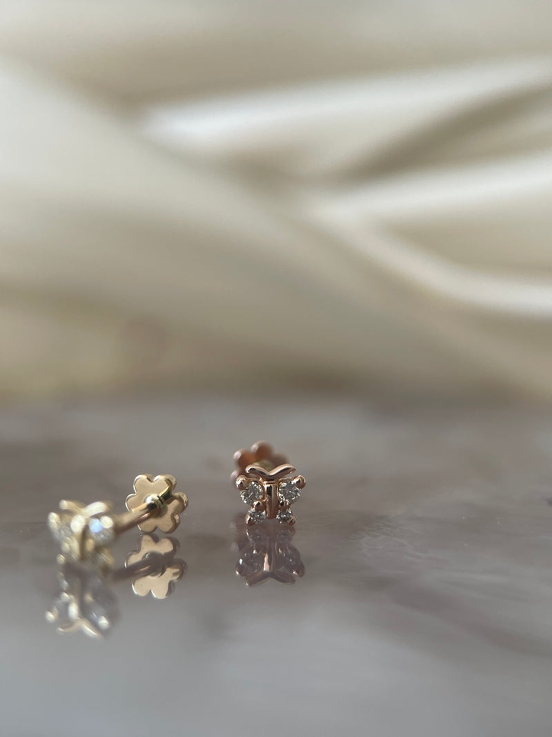 Maria Tash Diamond Butterfly Threaded Stud Earring