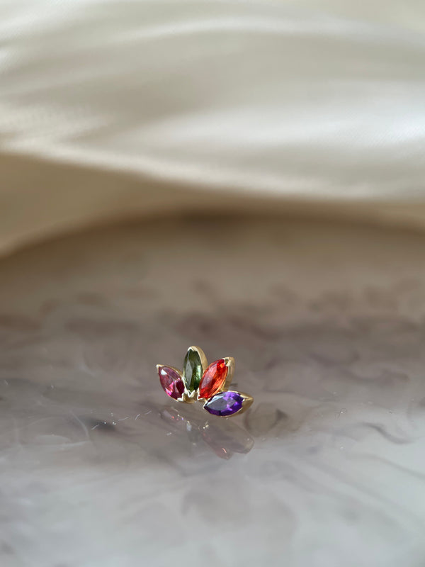 Anatometal Marquise Fan End 4 Stones (18K Gold)