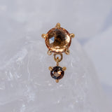 Modern Mood Sunstone Claw Set with One Draping Chain and Bezel Diamond Charm Freeform One-Of-A-Kind