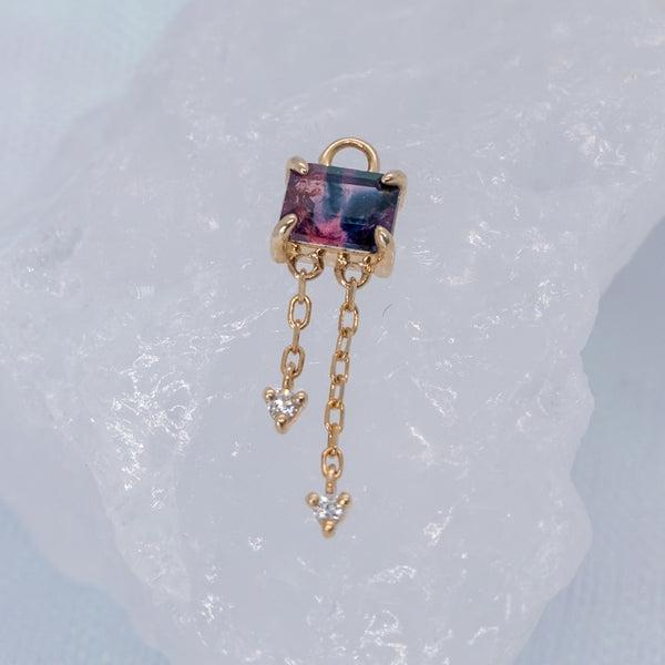 Modern Mood Limited Edition 2025 Winza Sapphire Charm with Double Diamond Chain Dangle One-Of-A-Kind