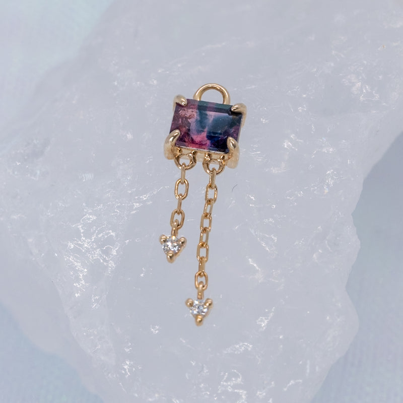 Modern Mood Limited Edition 2025 Winza Sapphire Charm with Double Diamond Chain Dangle One-Of-A-Kind