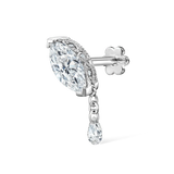 Maria Tash Single Teardrop Marquise Diamond Threaded Stud