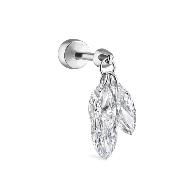 Maria Tash Floating Diamond Plume Threaded Charm Earring