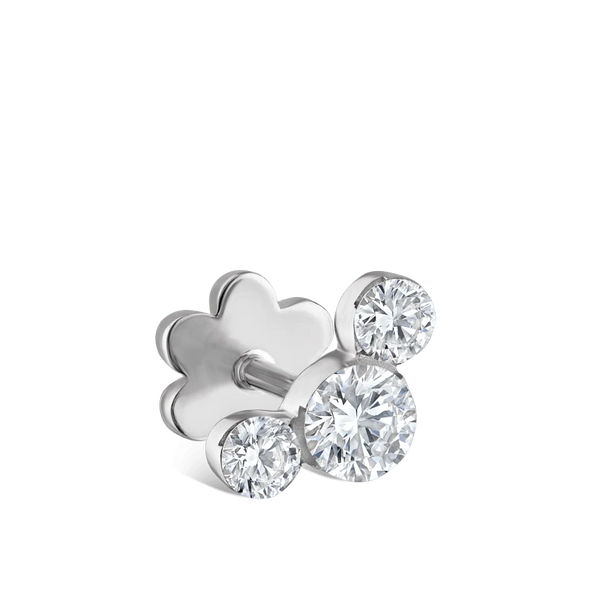 Maria Tash Invisible Set Three Diamond Curve Threaded Stud