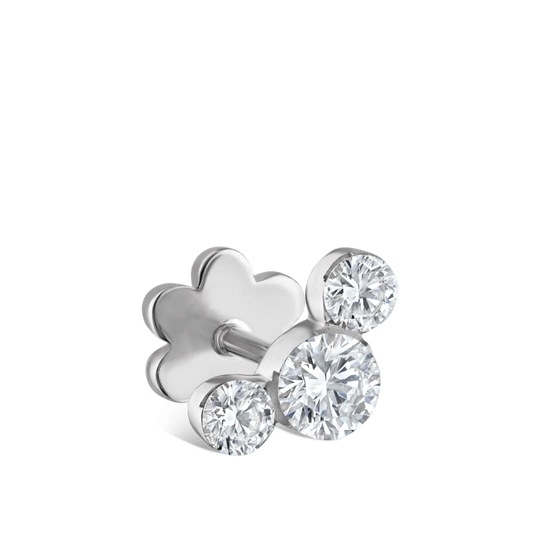 Maria Tash Invisible Set Three Diamond Curve Threaded Stud