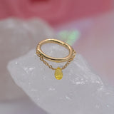 Pupil Hall Briolette Chained Easy Ring - Sapphire