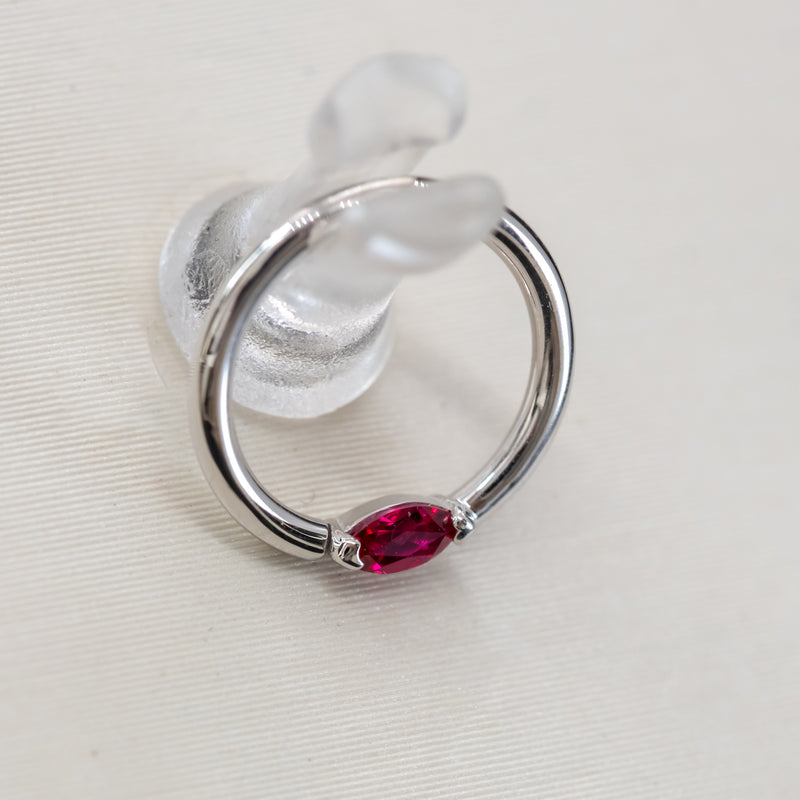 BVLA Fixed Ring with Closed Back Marquise V Prong (Orientation: Septum)