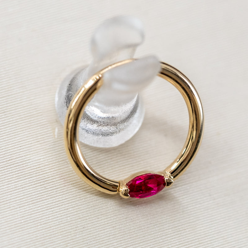 BVLA Fixed Ring with Closed Back Marquise V Prong (Orientation: Septum)