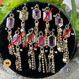 Modern Mood Bezel Set Elongated Hexagon Sapphire with 3 Mixed Chains Charm One-Of-A-Kind