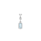 Modern mood Cascade 2 with Fluted Edge Baguette Charm - Colored Gemstone