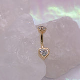 BVLA Heart Bezel Curved Barbell - Threaded