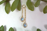 MODERN MOOD DOUBLE PEAR CABOCHON BEZEL CHARM ON CHAINS