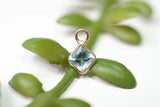 MODERN MOOD SQUARE CUT FACETED GEMSTONE BEZEL CHARM - JUMP RING ON A POINT