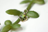 MODERN MOOD SQUARE CUT FACETED GEMSTONE BEZEL CHARM - JUMP RING ON A POINT