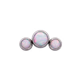 Junipurr Jewelry Titanium Curved 3 Gem Cluster