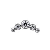 Junipurr Jewelry Titanium Curved 5 Gem Cluster