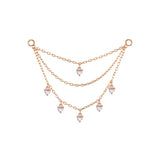 Modern Mood Triple Layer Chain With Round Dripping Gemstones