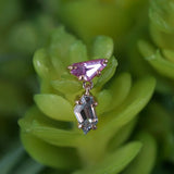 Modern Mood Claw Set Double Drop Faceted Sapphire Freeform One-Of-A-Kind