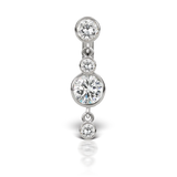 Maria Tash 3-4 Cubic Zirconia with Double Dangle Barbell (WHITE GOLD)