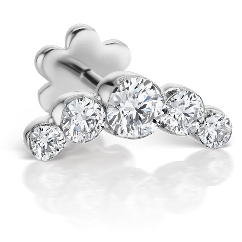 Maria Tash Invisible Set Five Diamond Open Curve Threaded Stud ...