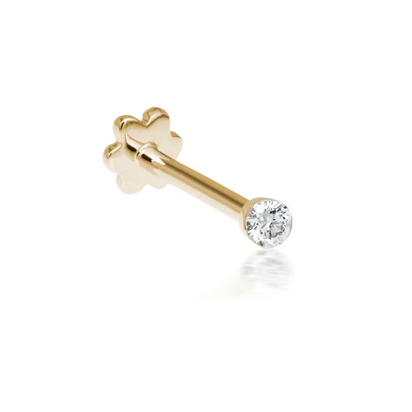 Maria Tash Invisible Set Diamond Threaded Stud Earring ( Yellow Gold)