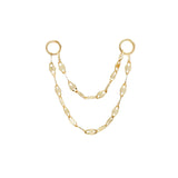 BUDDHA JEWELRY DOUBLE TILE CHAIN - SOLID 14KT GOLD