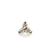Maria Tash 3mm  Diamond Trinity Threaded Stud ( Yellow Gold )