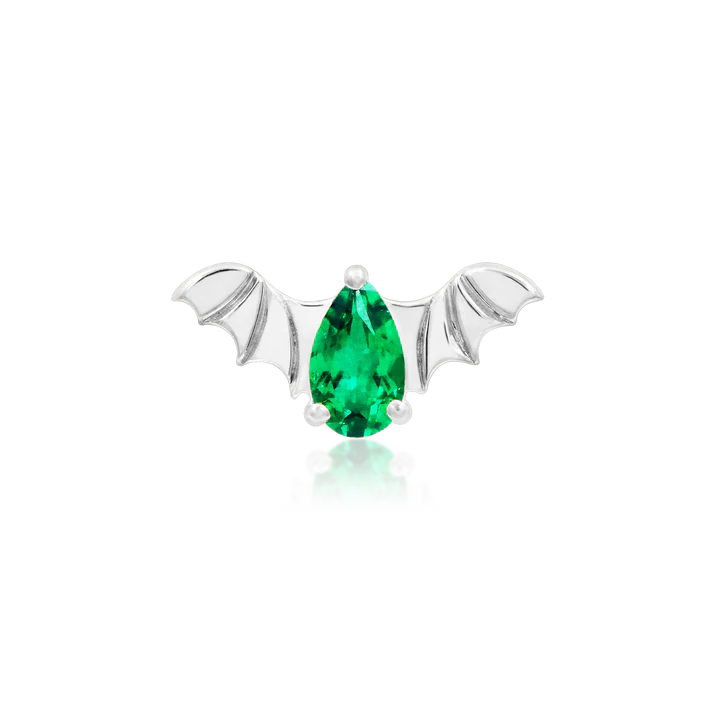 J-118 JUNIPURR JEWELRY BAT WITH EMERALD CZ