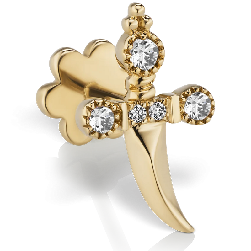 Maria Tash Diamond Trinity Dagger Frontal (Yellow Gold) 23858