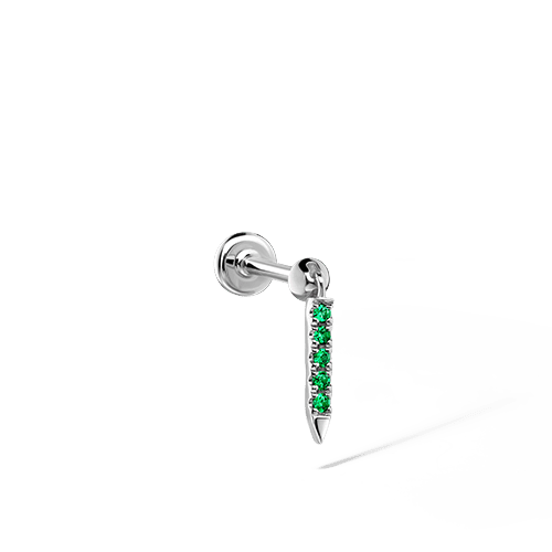 Maria Tash Emerald Eternity Bar Charm Threaded Stud Earring