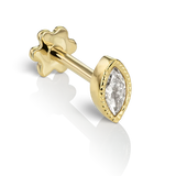 Maria Tash 4mm Scalloped Marquise Diamond Threaded Stud Earring
