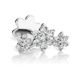 Maria Tash Three Flower Garland Diamond Threaded Stud Earring (Recessed)